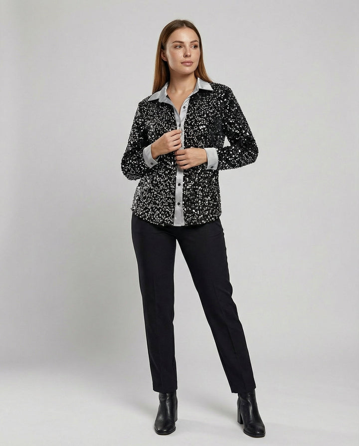 Shimmering women's sequin blouse