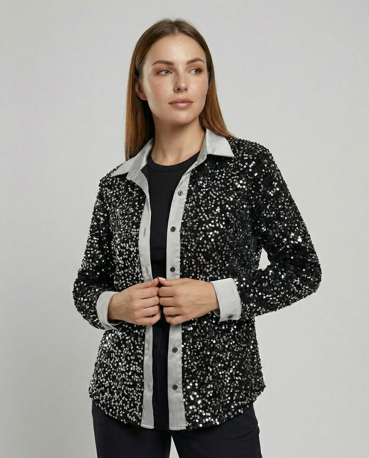 Shimmering women's sequin blouse
