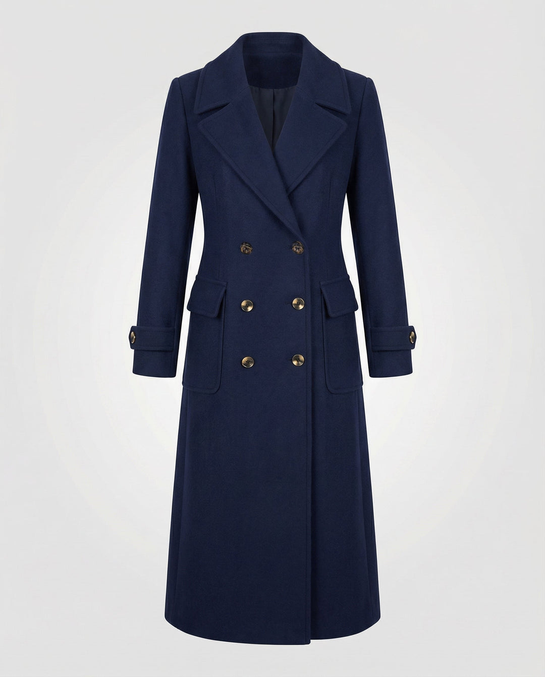 Elegant Double-breasted Wool Coat