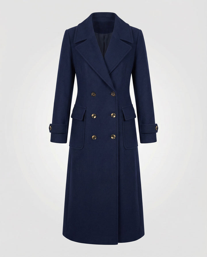 Elegant Double-breasted Wool Coat