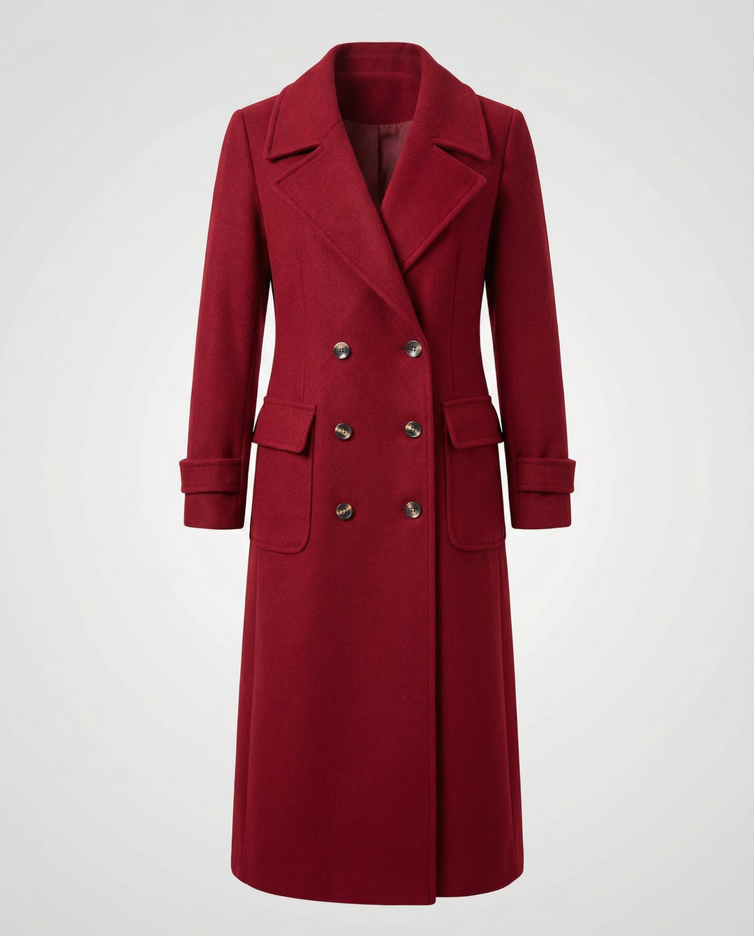 Elegant Double-breasted Wool Coat