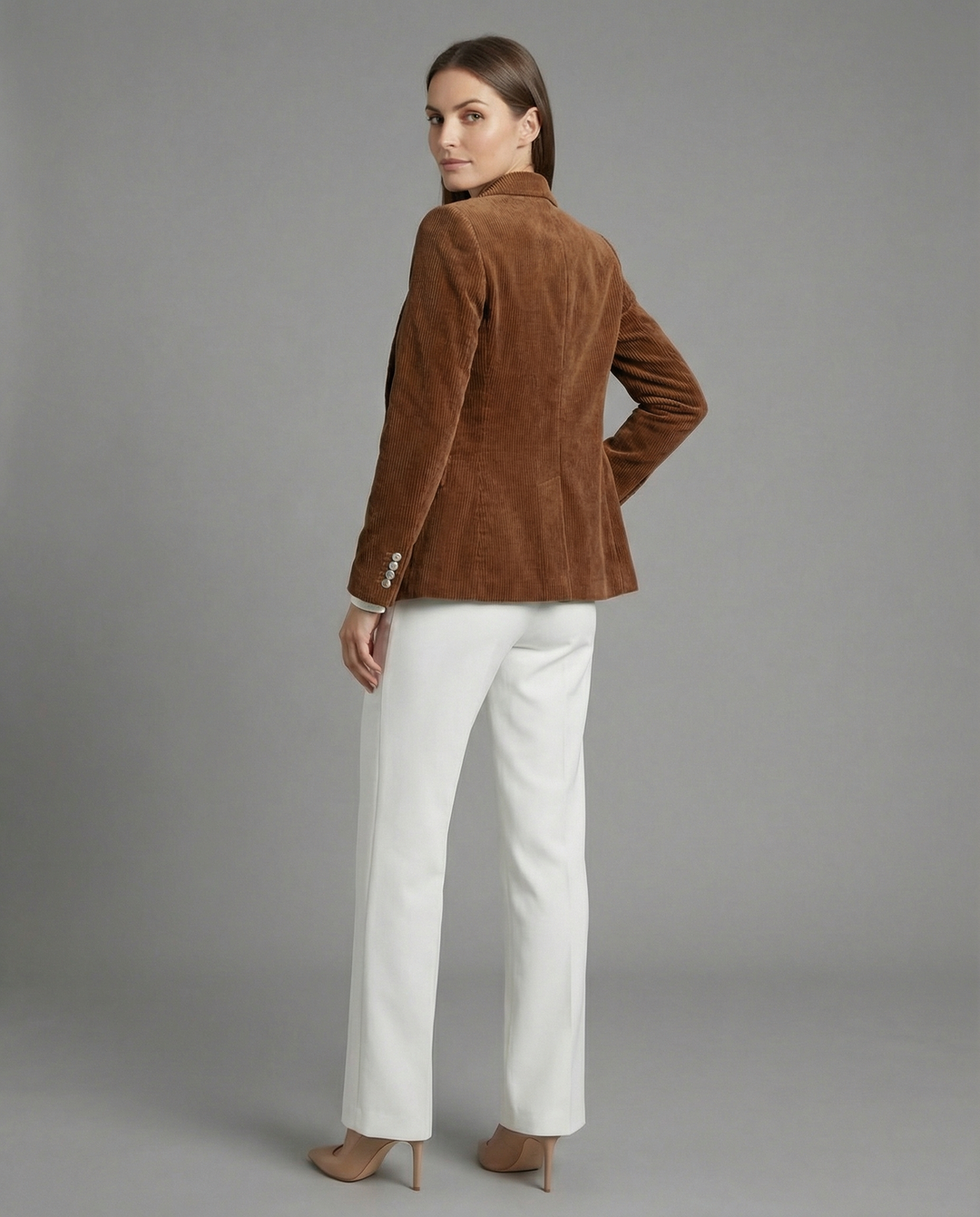 Cord Blazer Women Elegant