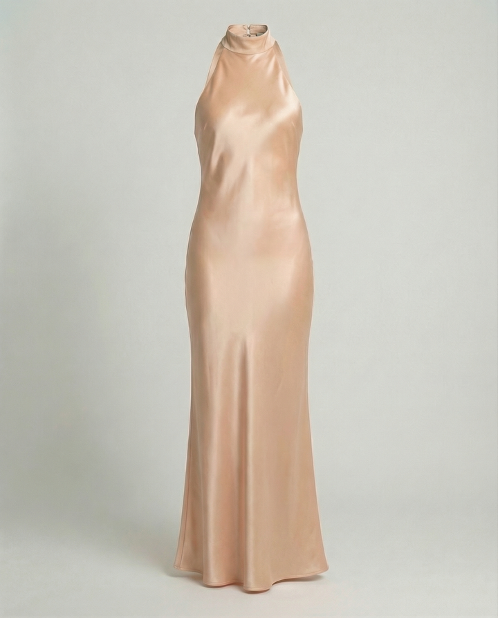 Elegant Maxi Dress Women Satin