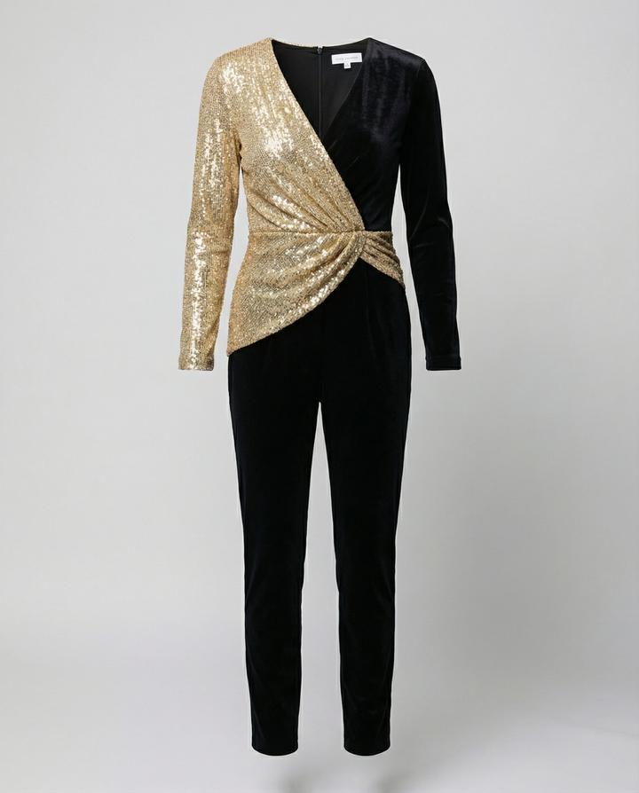 More elegant sequin evening jumpsuit women