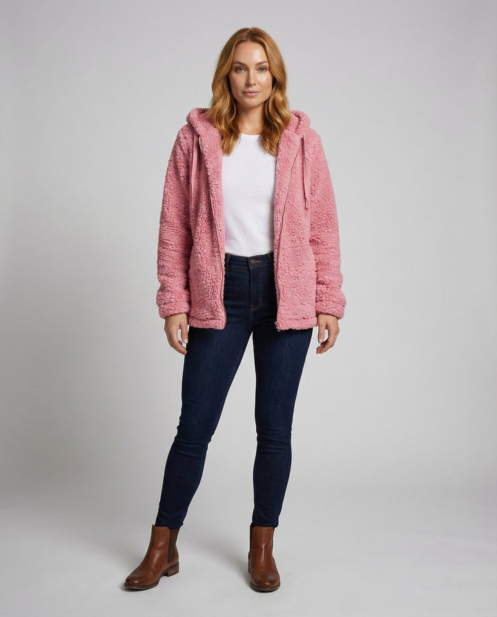 Teddy Fleece Jacket Women Long