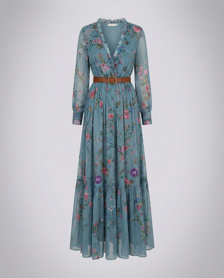 Boho Maxi dress with V-neck