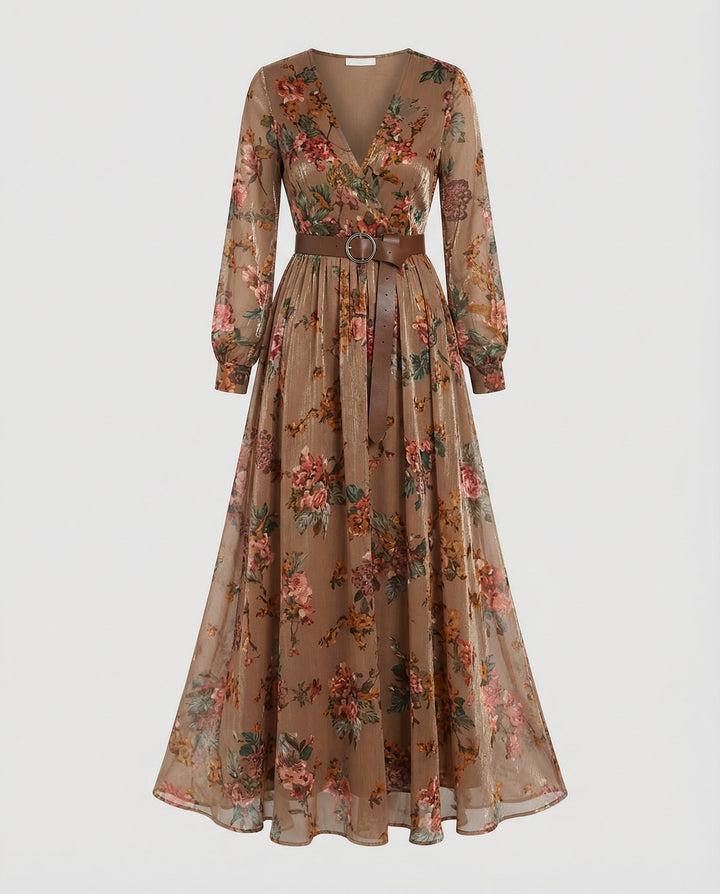 Boho Maxi dress with V-neck