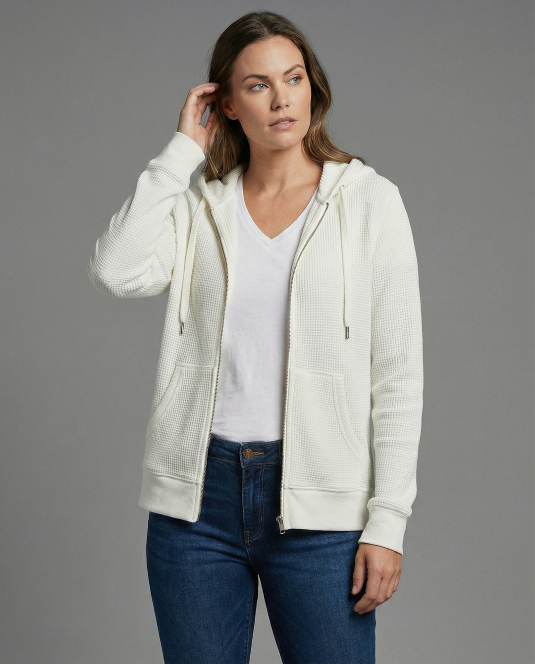 Checked women's leisure jacket