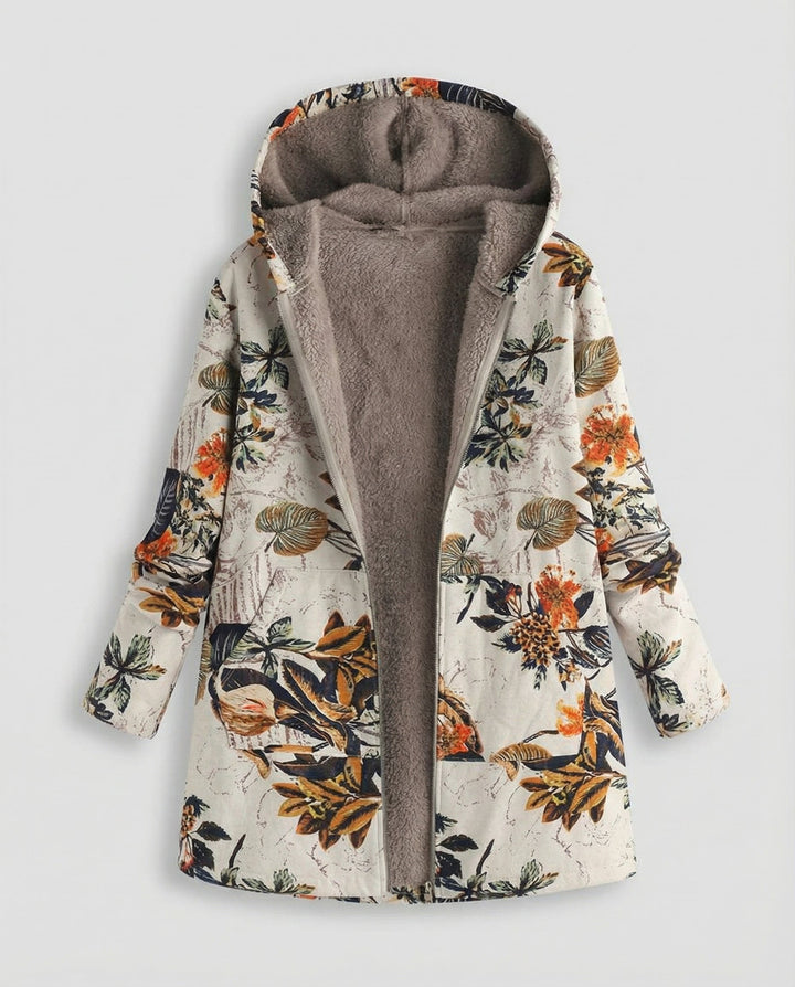 Women's Winter Jacket Floral Pattern