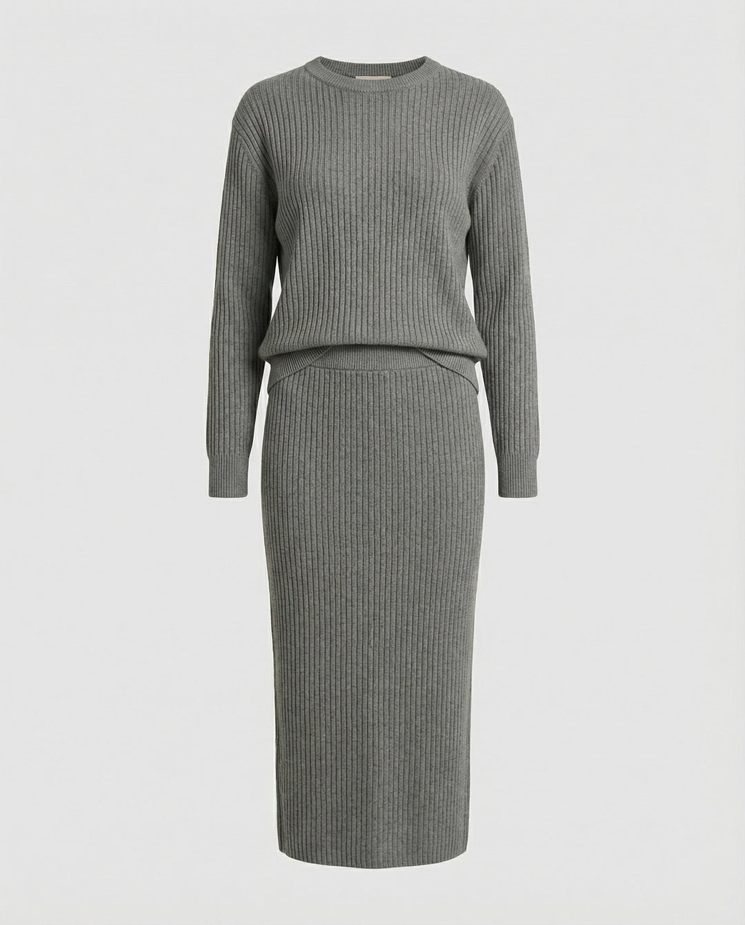 Elegant knit set sweater skirt