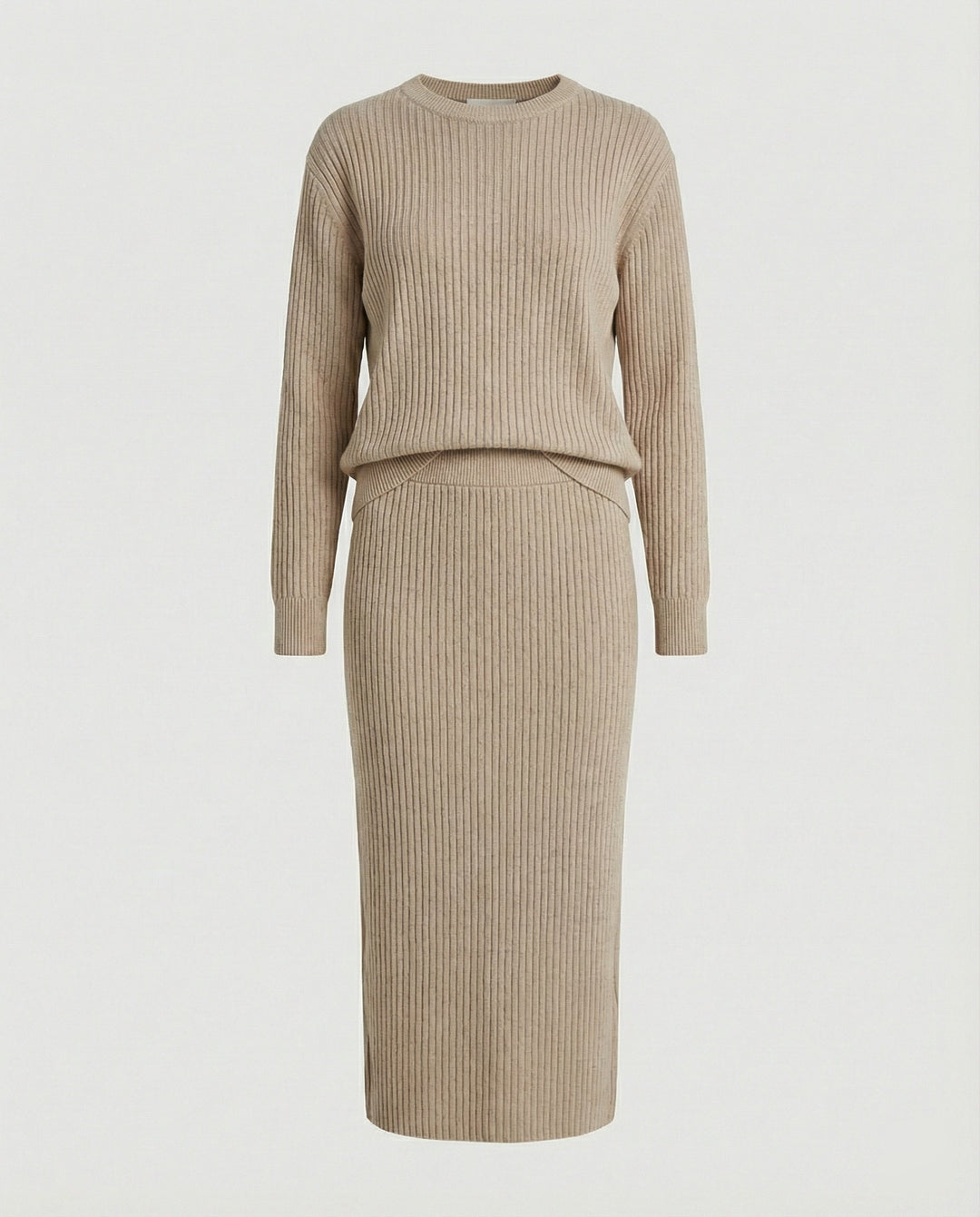 Elegant knit set sweater skirt